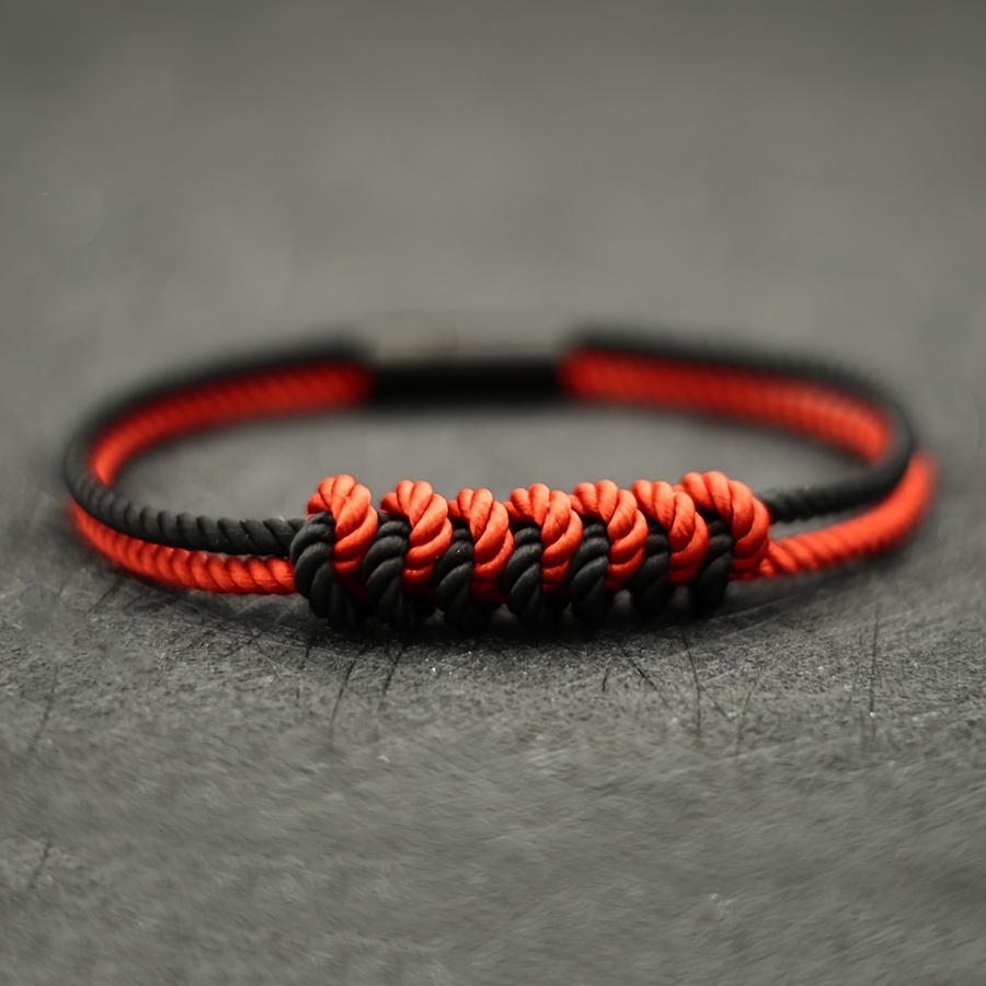 Two-Tone Dragon-Patterned Braided Bracelet for Casual Wear